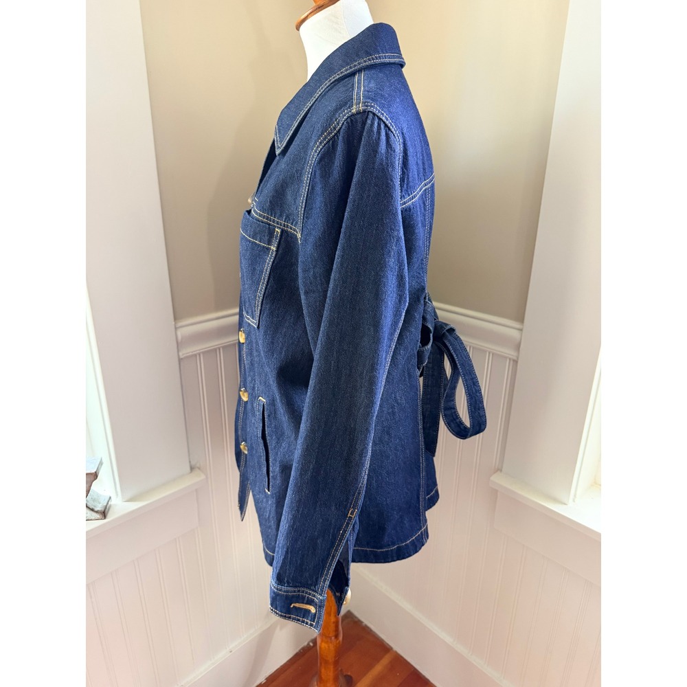 CAbi Chore Jacket Style 3910 Dark Wash Denim Belted Utility Jacket M - Picture 13 of 15